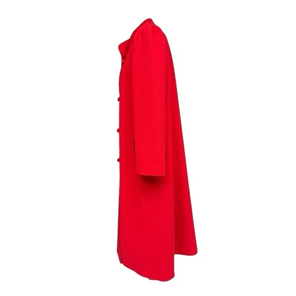 Beau Brem 80s 90s Vintage Union Made Long Red Coat Womens Size 18 - Picture 3 of 7